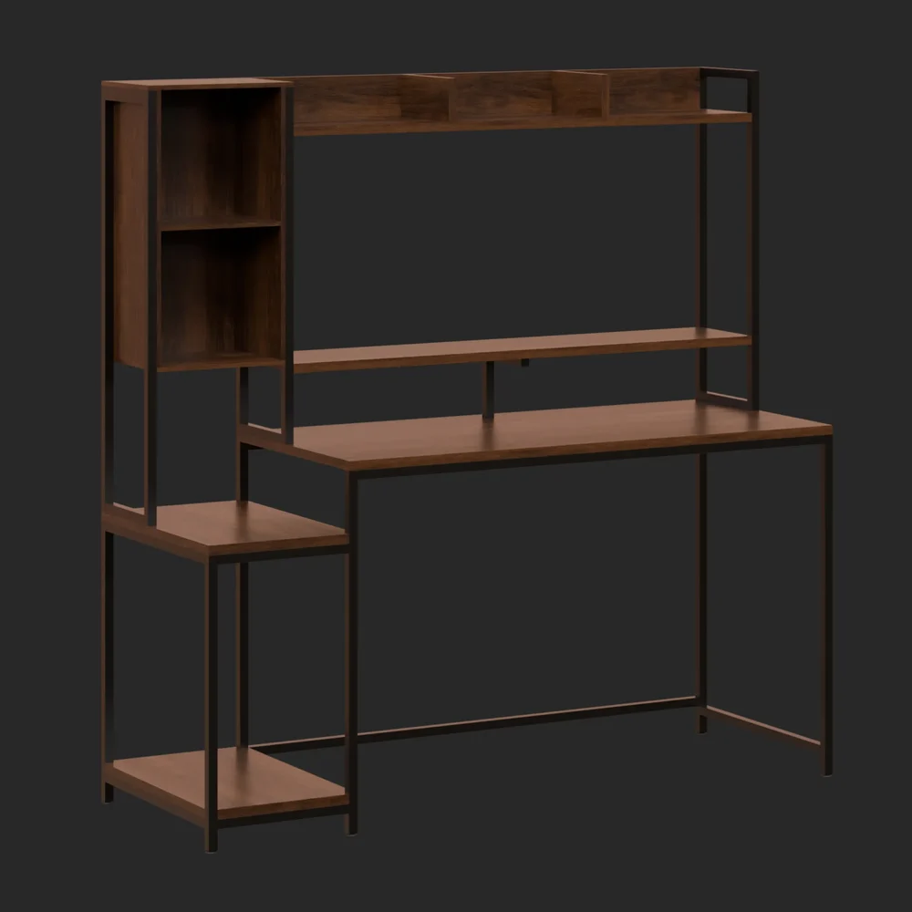 Gaming Desk With Shelves