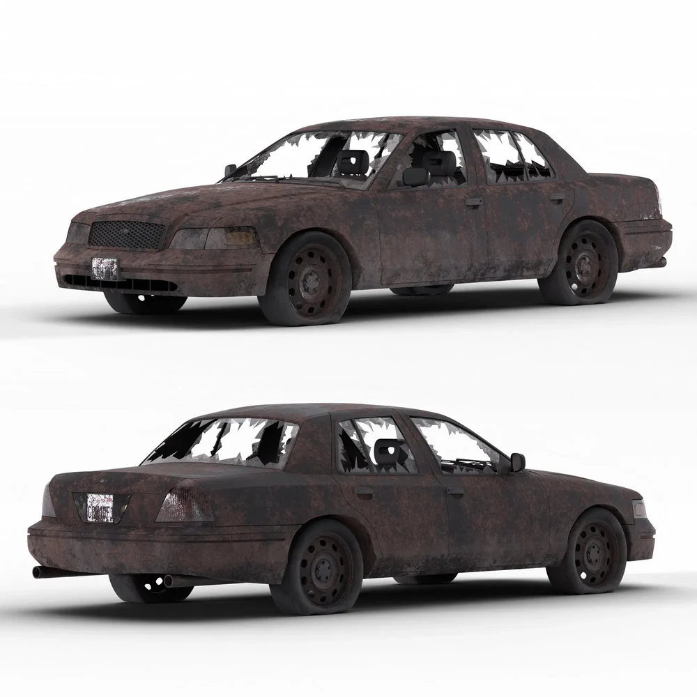 Apocalyptic Damaged Car