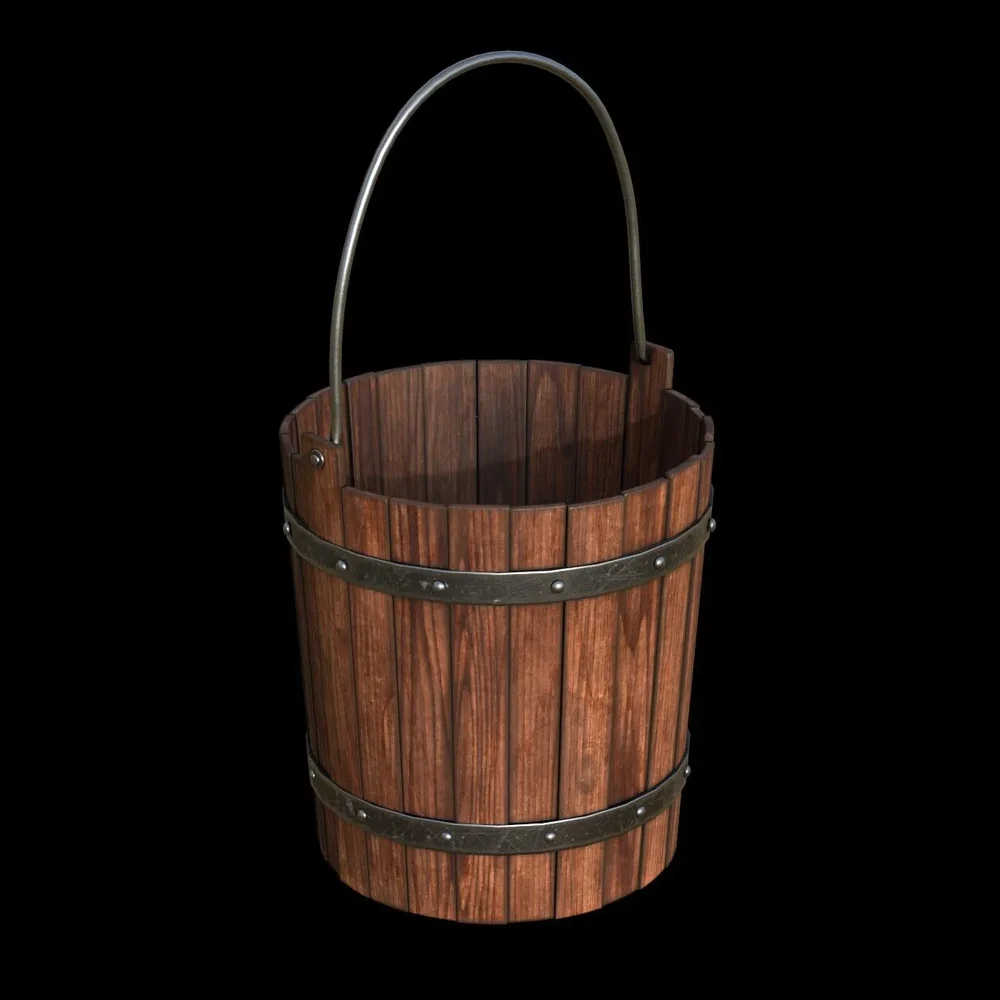 Wooden Bucket-Freepoly.Org