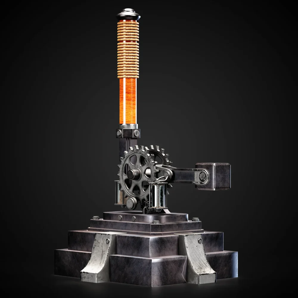 Mechanical Lever Game-Ready + 4k Textures | Blenderkit Series