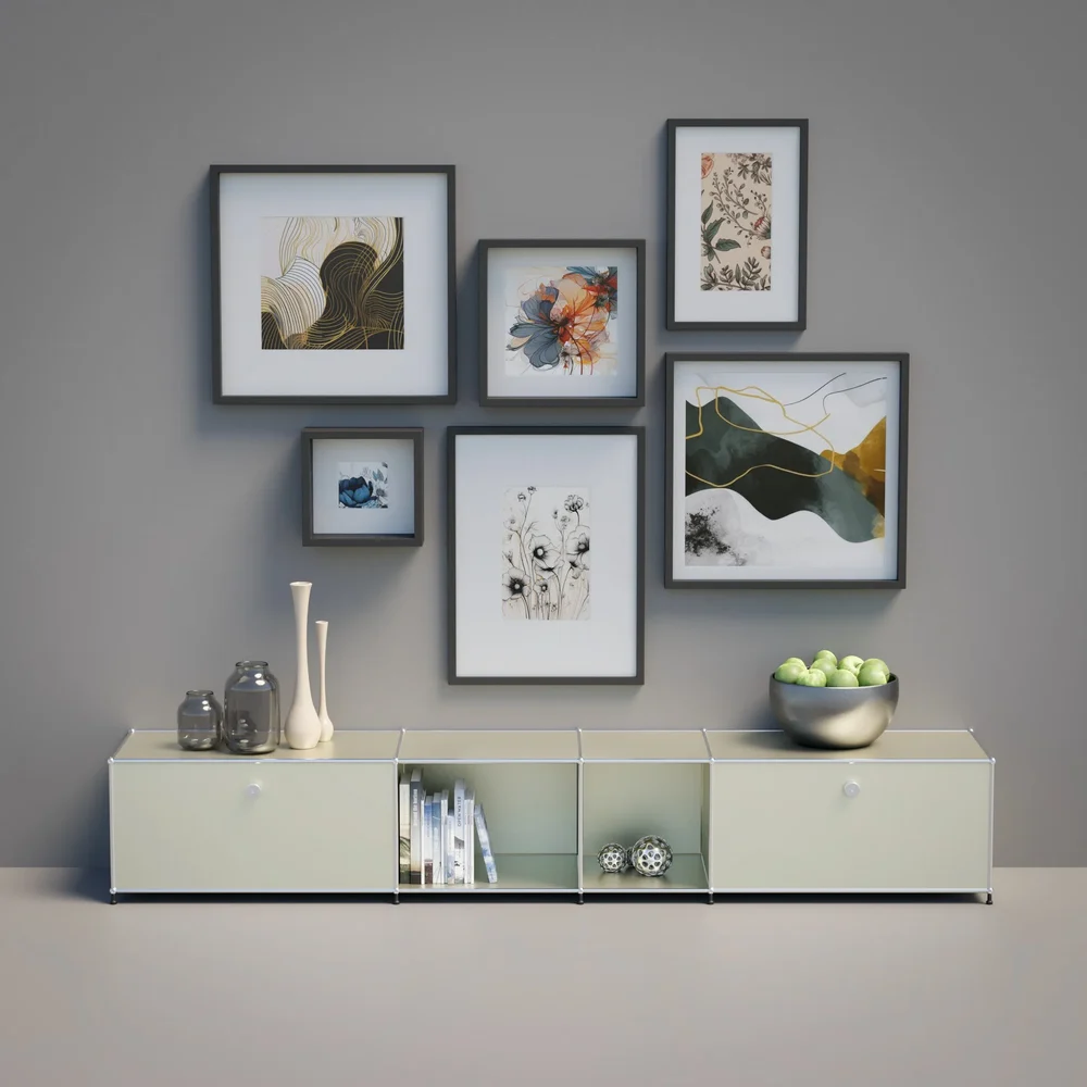 Sideboard With Decoration And Pictures