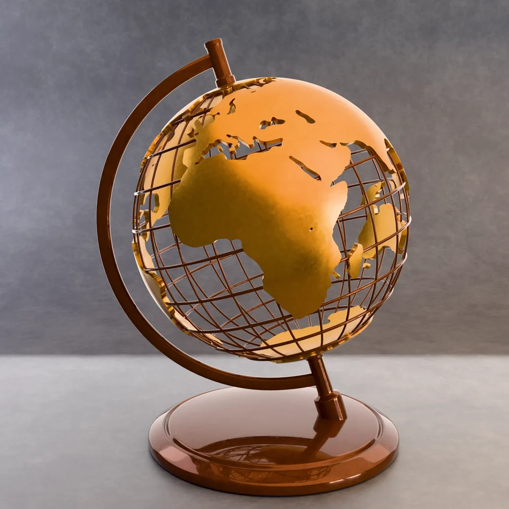 Stylized Metal Globe