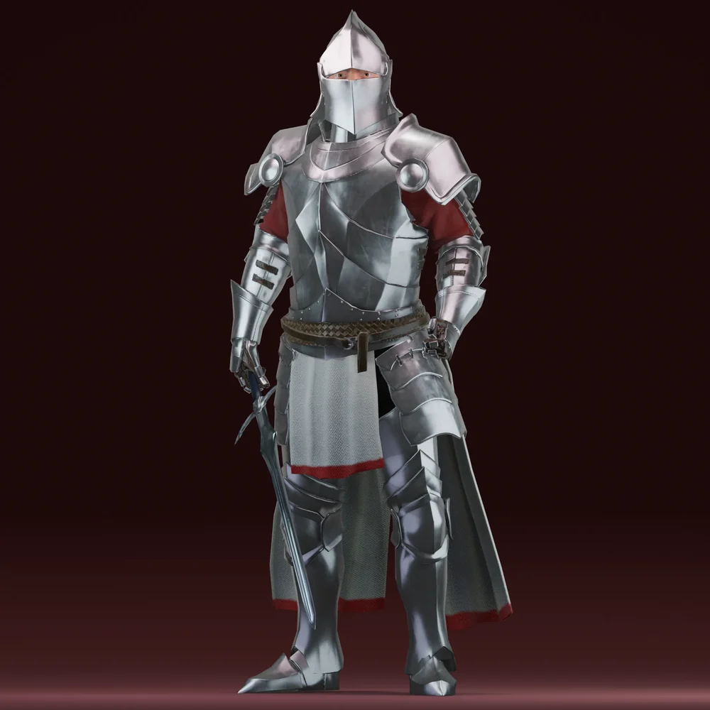 Knight With Sword- Lowpoly