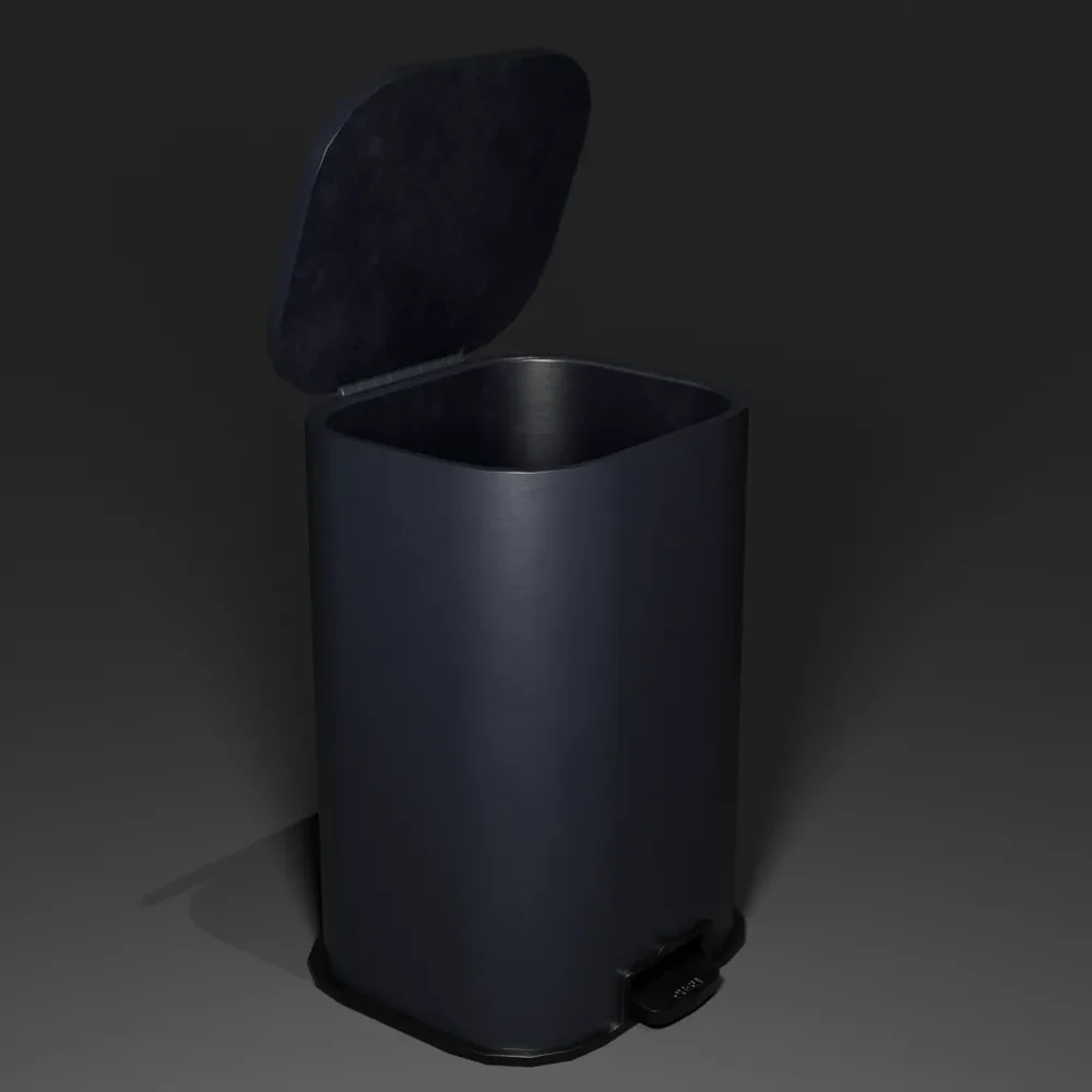 Plastic Step Trash Can (Black)