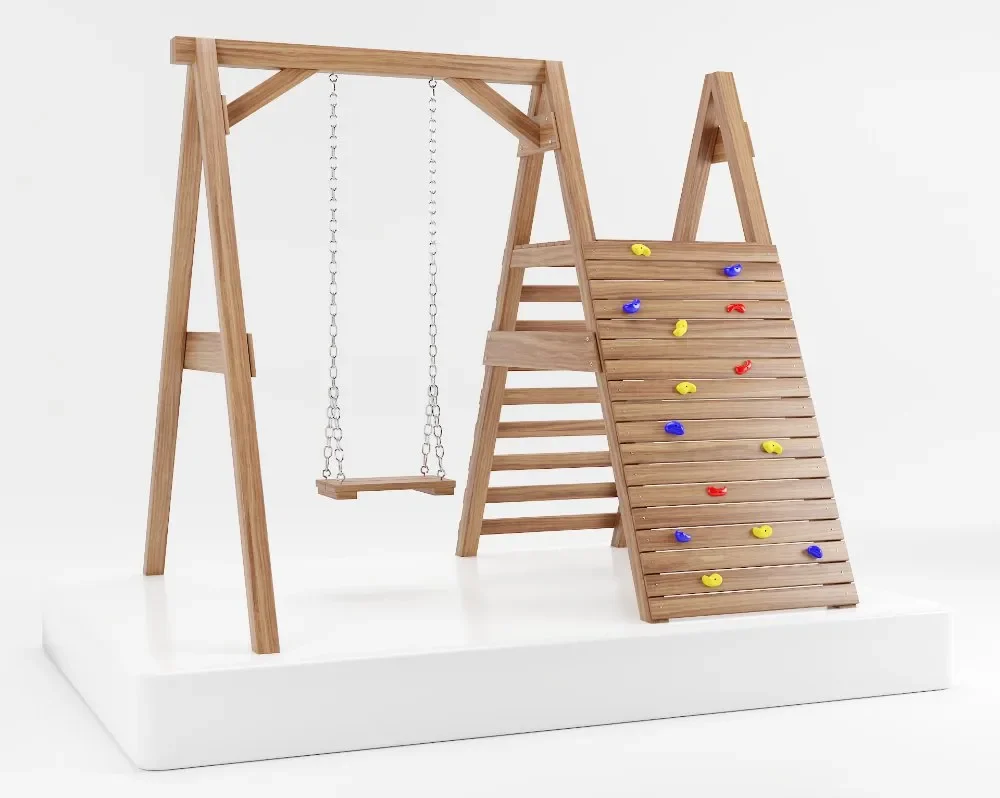 Wooden Swing Climbing Wall