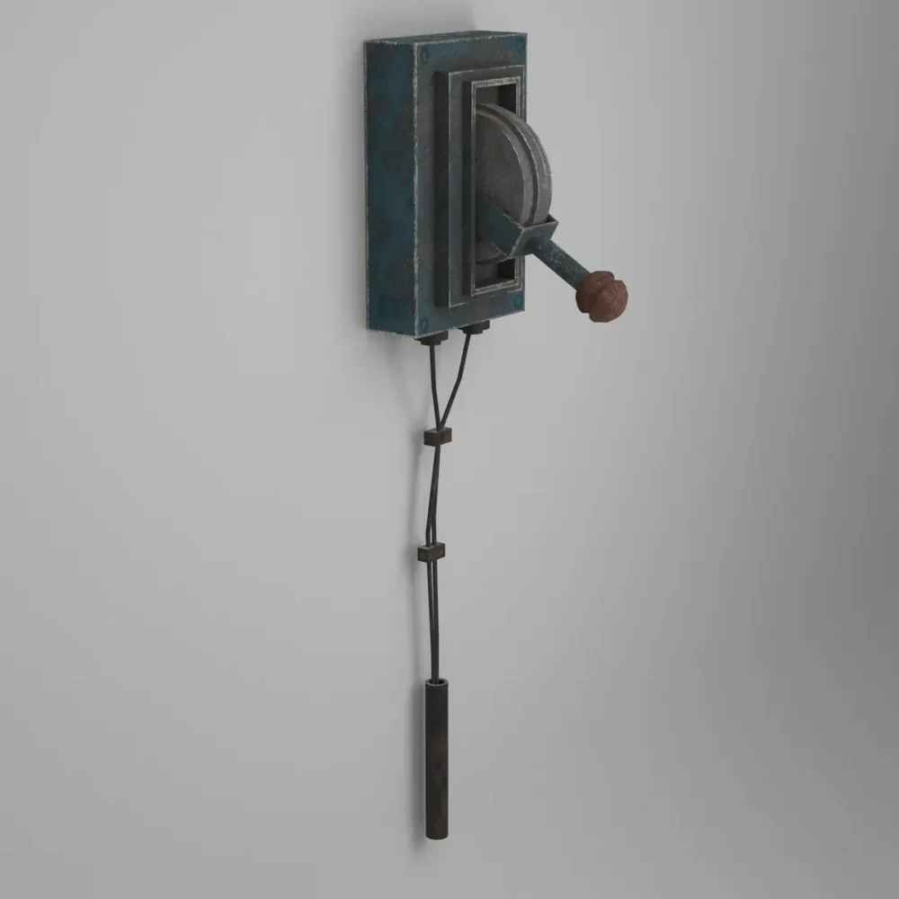 Worn Industrial Power Switch Pulley Control