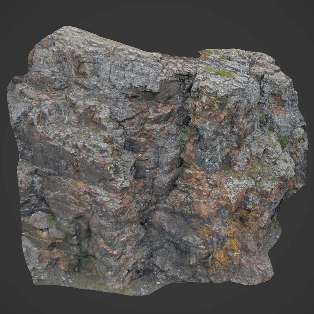 Rocky Cliff Photoscan Low Poly