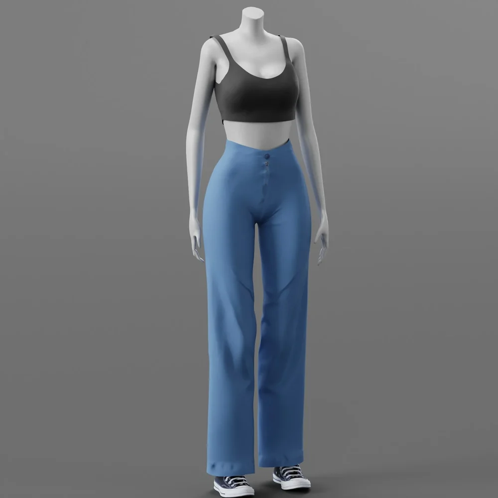 Pants And Tshirt Model Rigged
