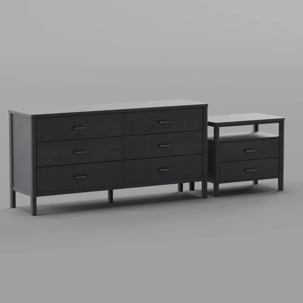 Black Dresser And Nightstand Set