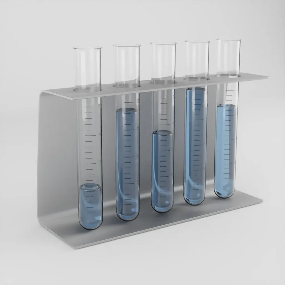 Laboratory Tubes With Blue Fluid