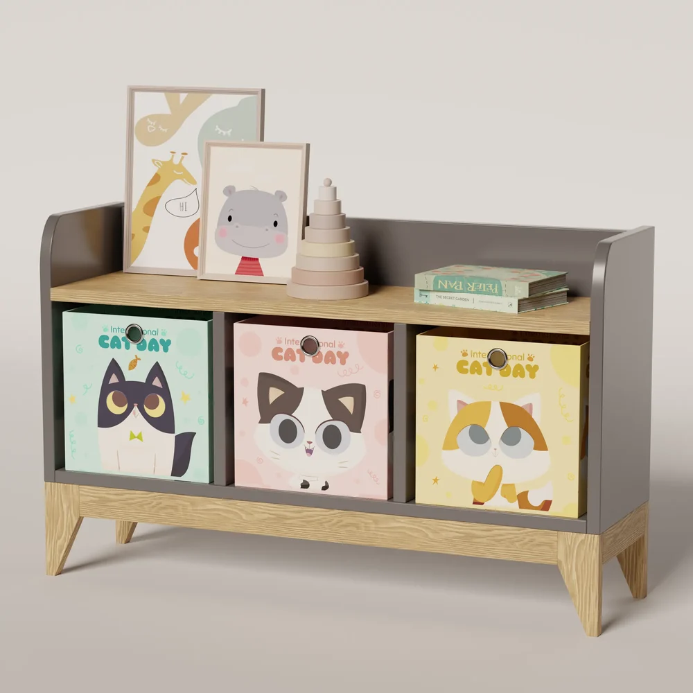 Cat-Themed Kids Storage Bench