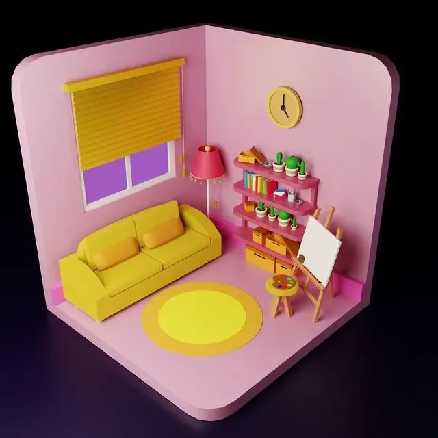Stylized Cartoon Room
