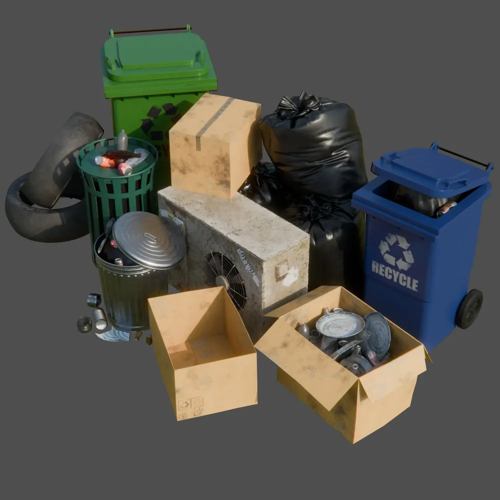 Garbage Bin With Garbage