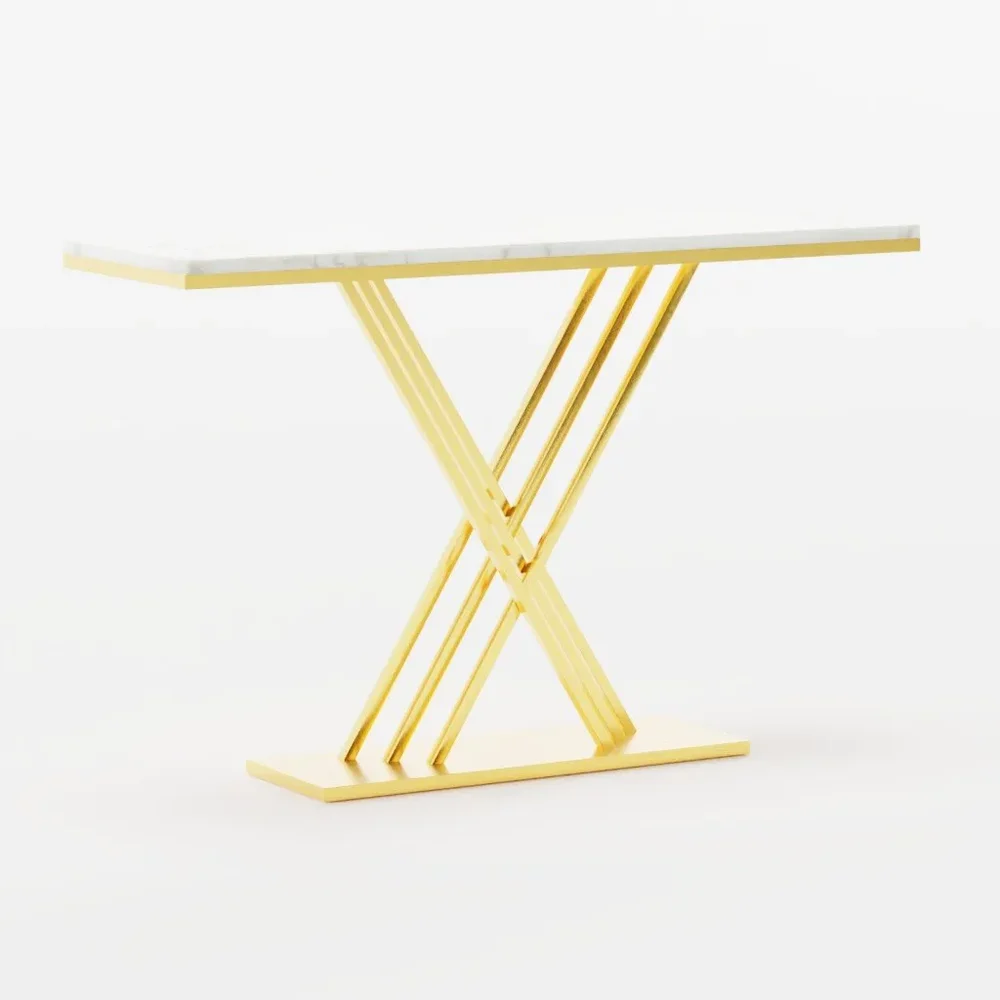 Bianca Tempered Glass Top Console Table