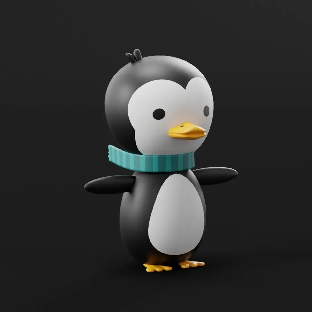 Cartoon Penguin Lowpoly