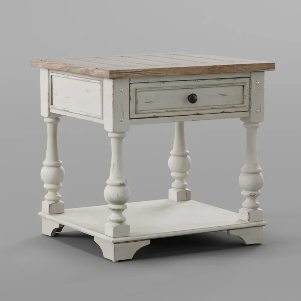 Vintage End Table With Drawer