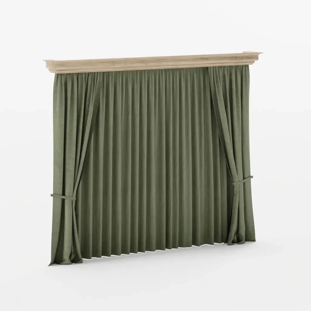 Fabric Canvas Creasedtartan Curtain