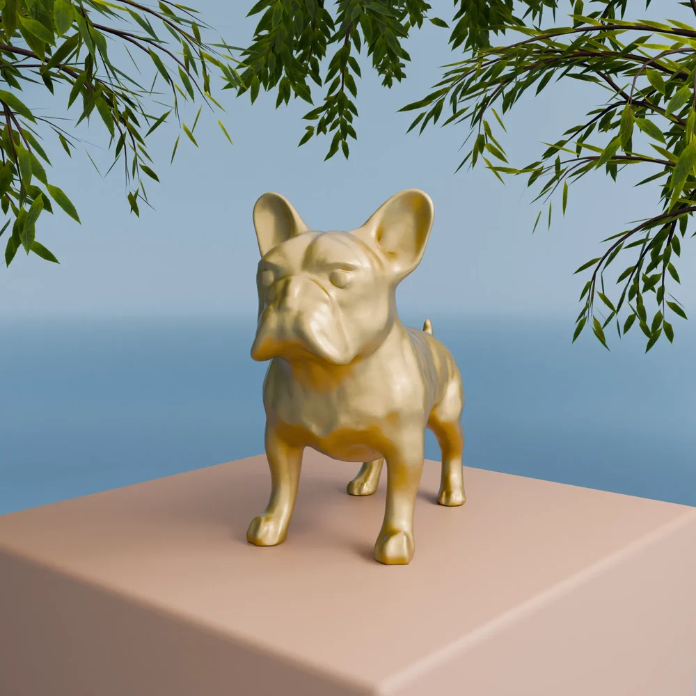Simple Bulldog Puppy Sculpture