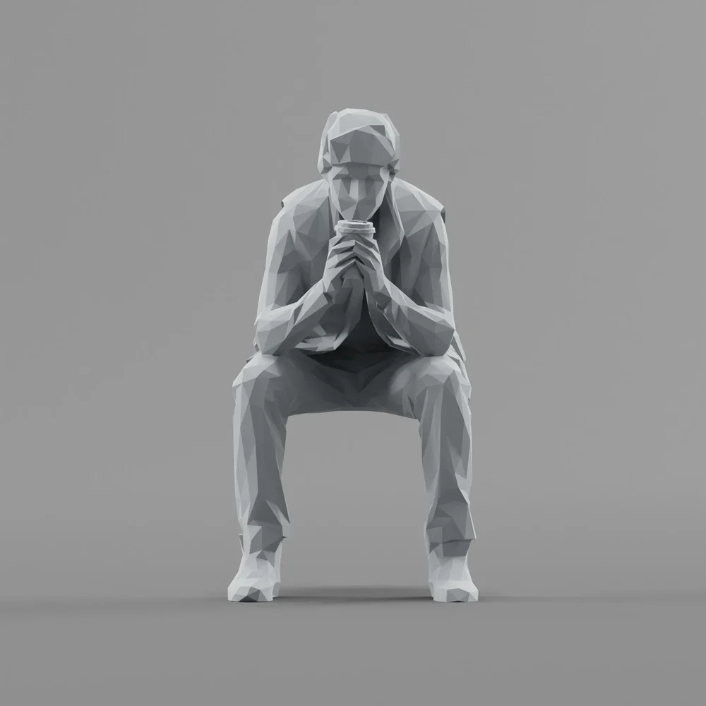 Lowpoly Male Sitting