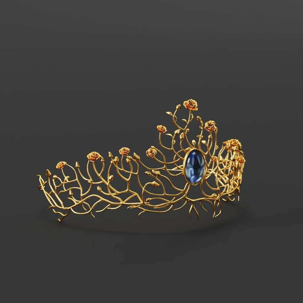 Royal Gold Crown With Sapphire