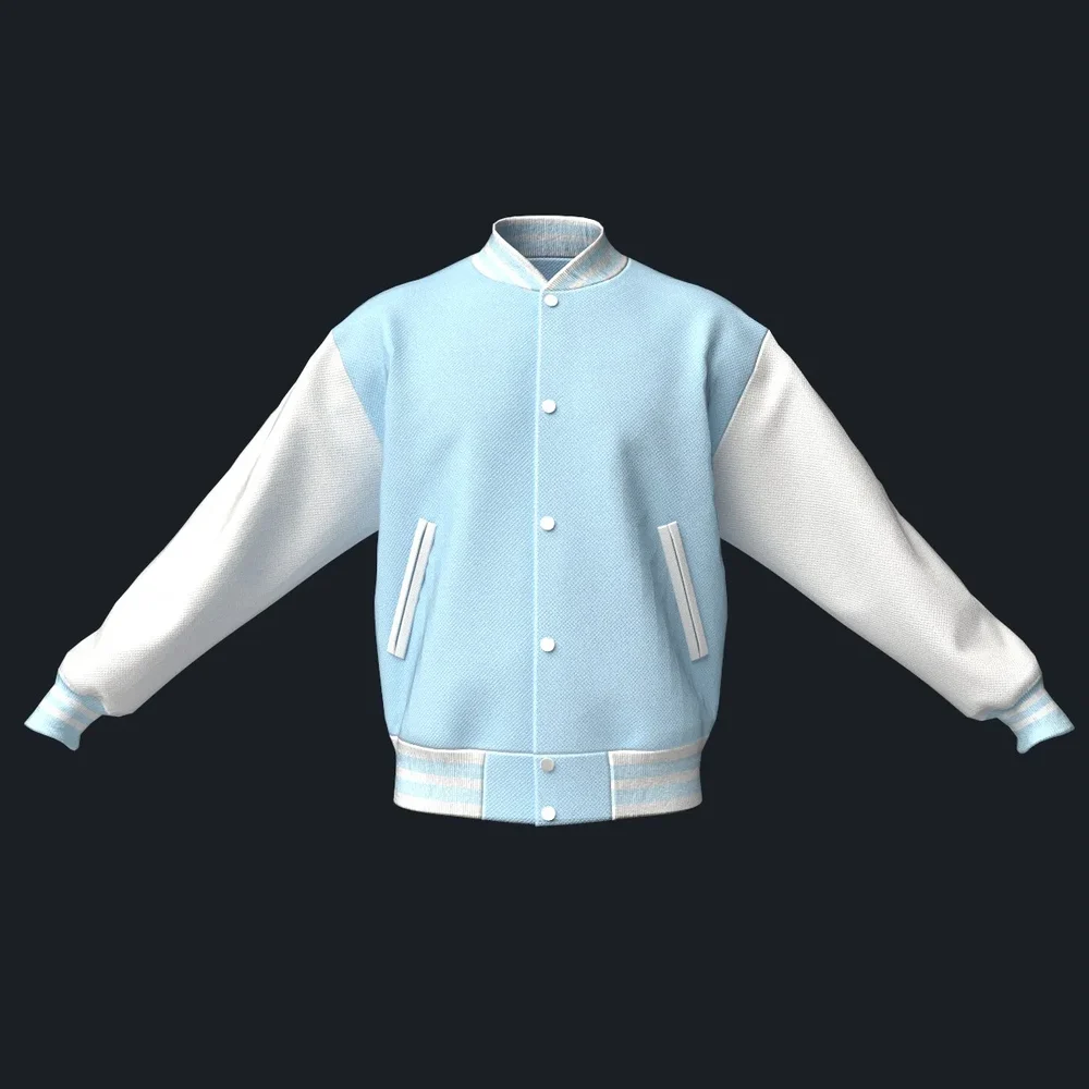 Pastel Blue Varsity Jacket