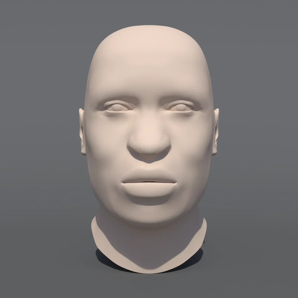 African Man Head Base Mesh