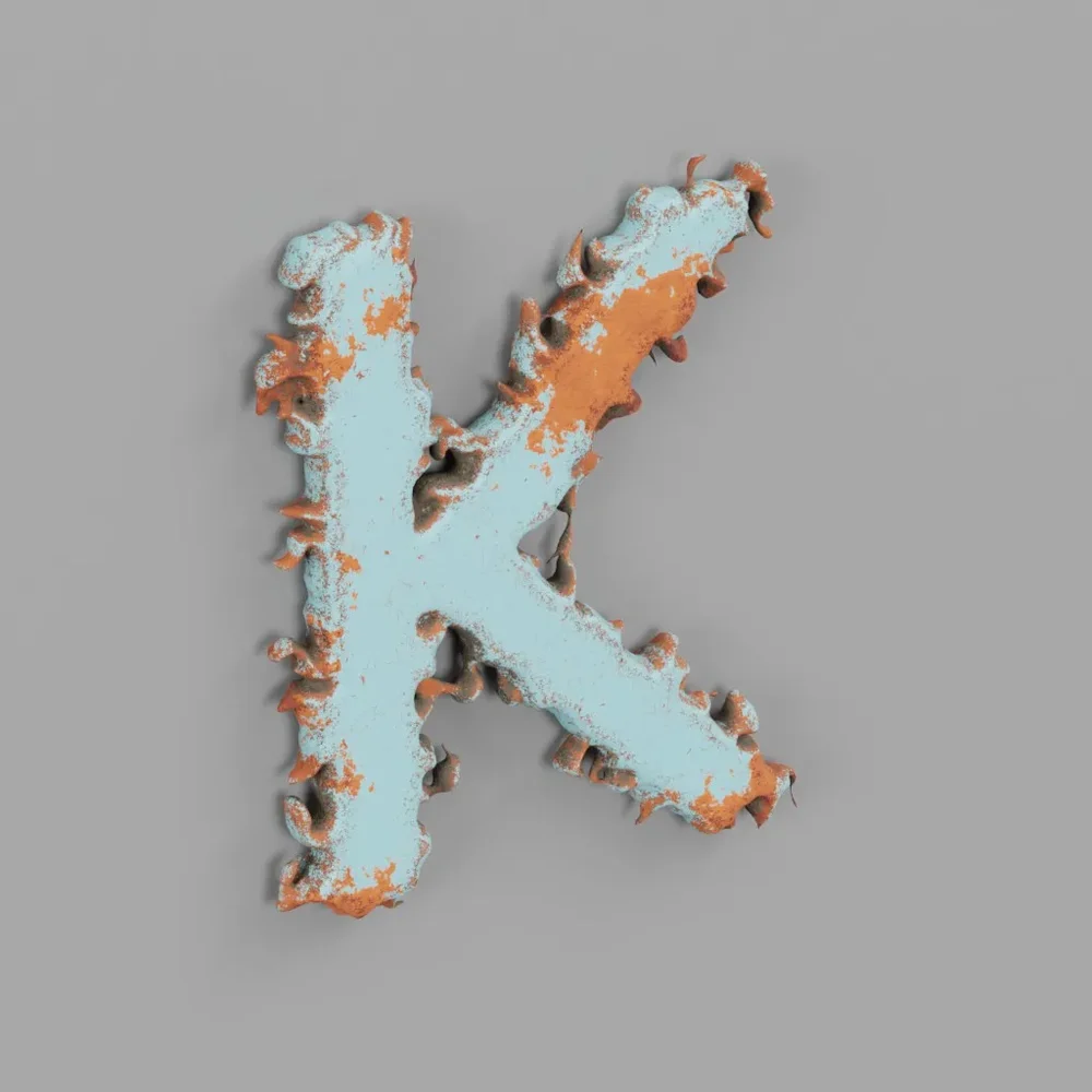 Rough Metal Letter K