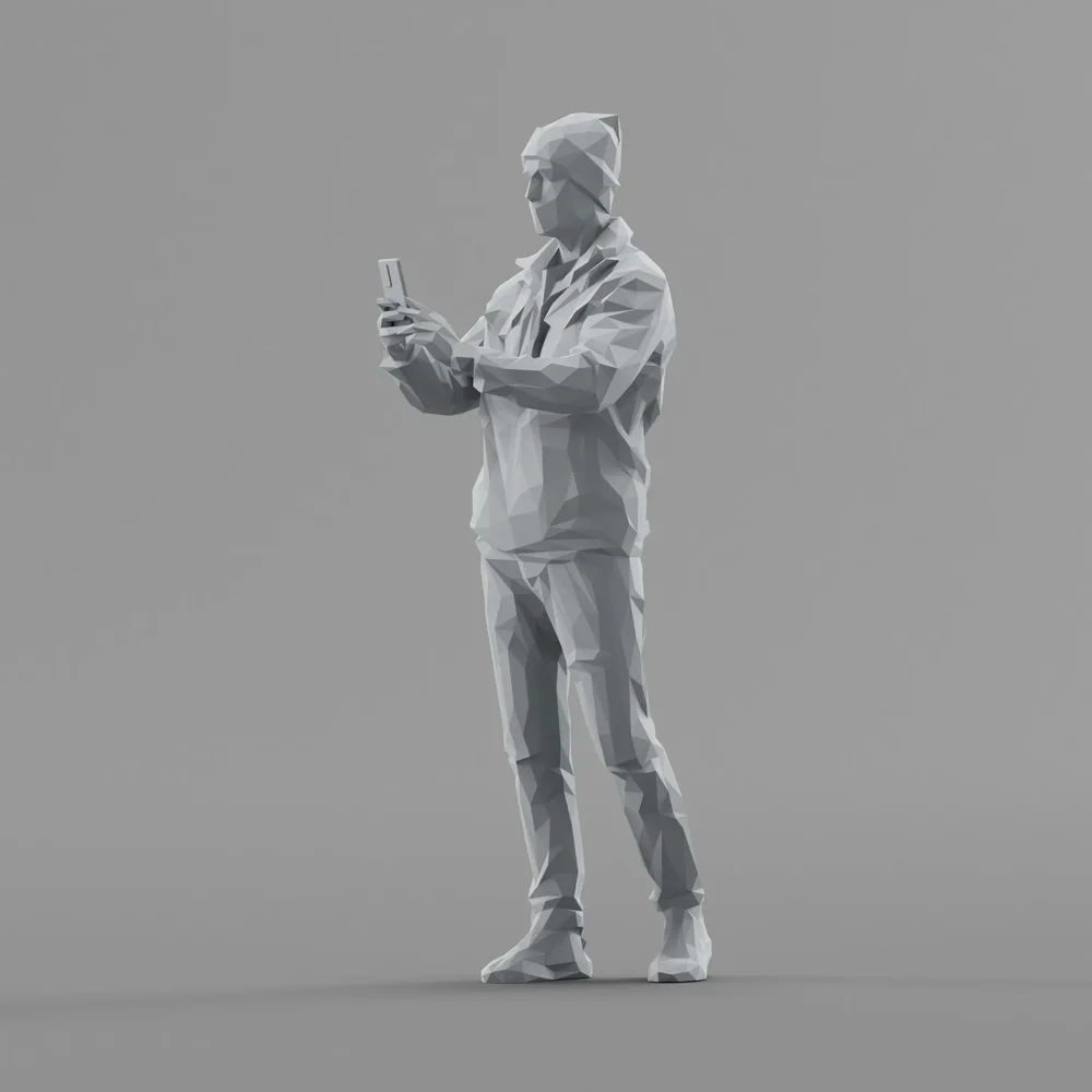 Lowpoly Male Taking Picture