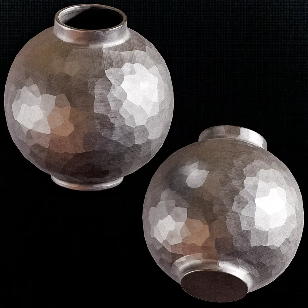 Hammered Metal Sphere Vase