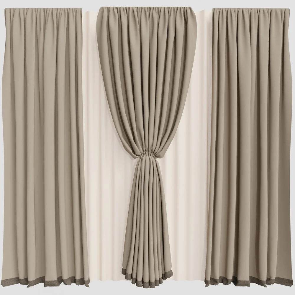 Gd Silk And Cotton Curtain Set