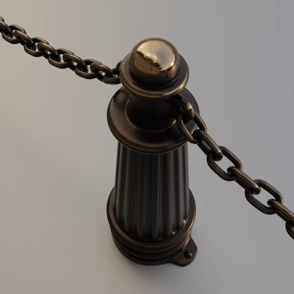 Street Column With A Chain