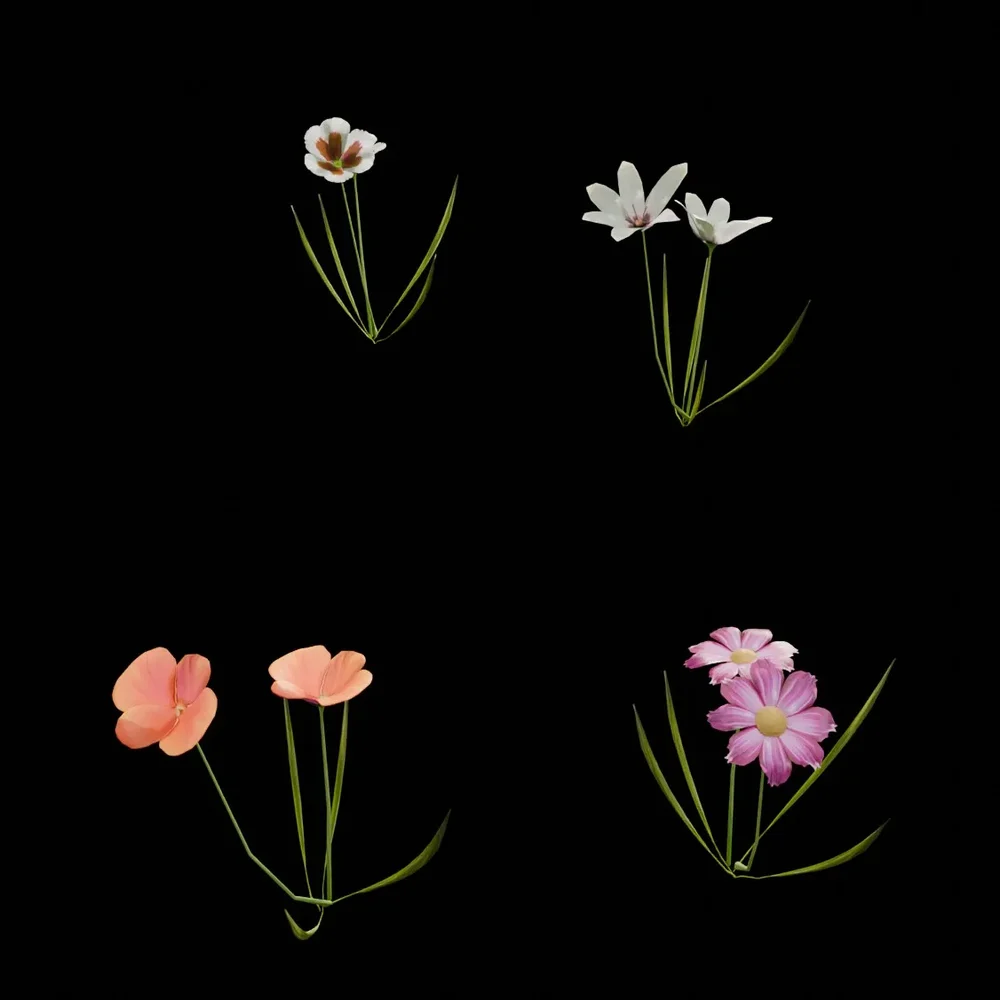 Realistic Outdoor Flowers