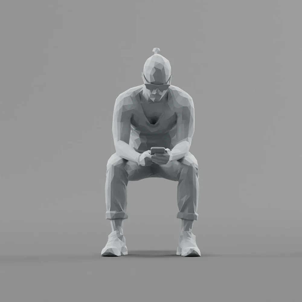 Lowpoly Male Sitting