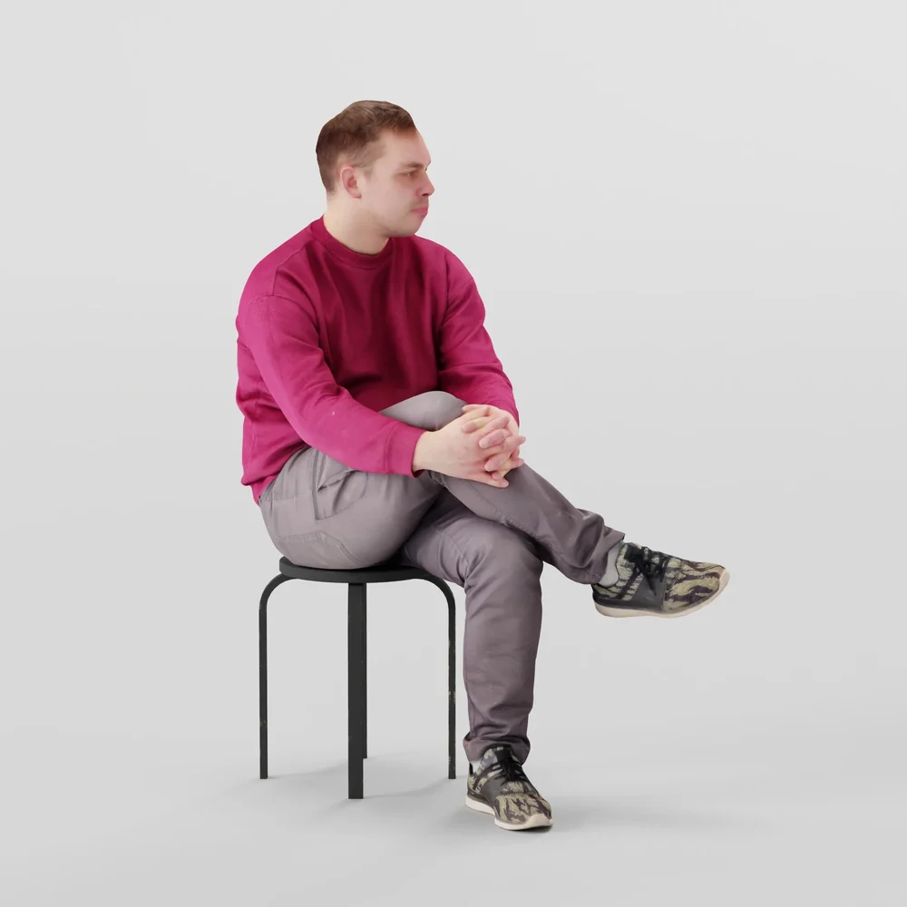 Guy Sits Cross-Legged