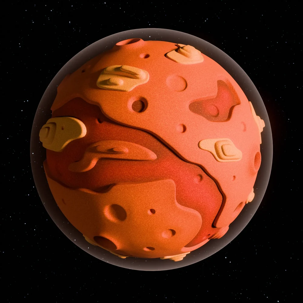Stylized Cartoon Mars