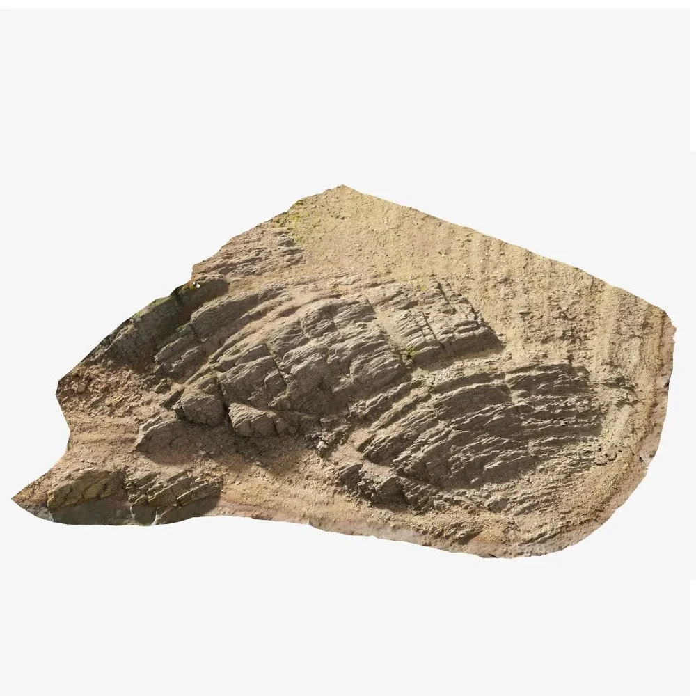 Shore Ground Cliff Pbr Drone Scan