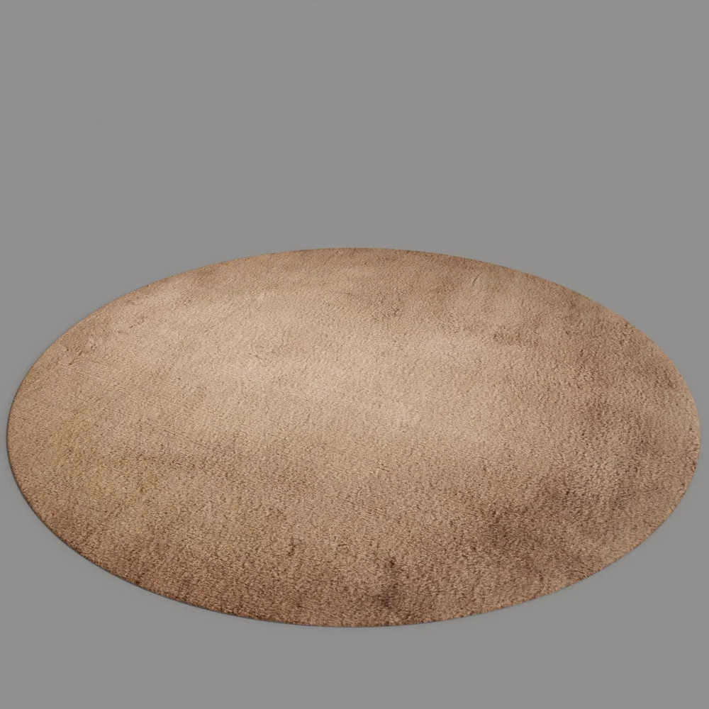 Dark Beige Round Carpet