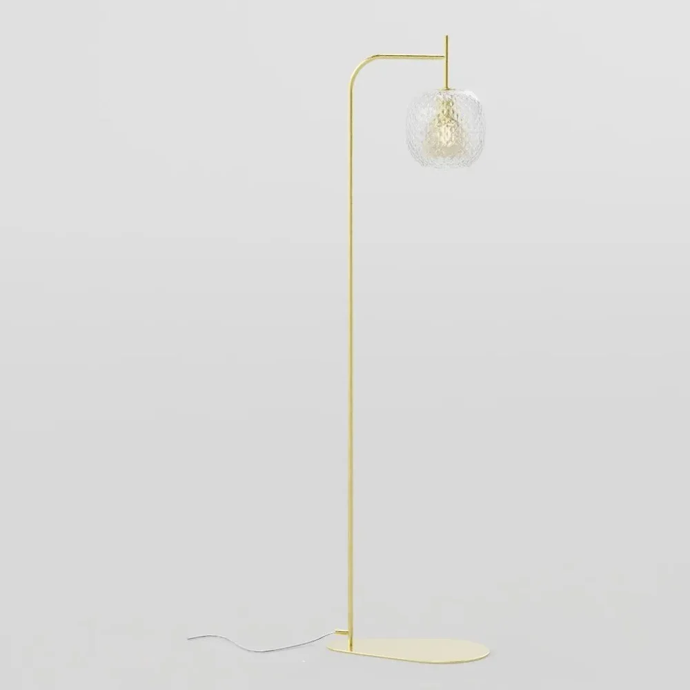 Glass And Brass Floor Lamp