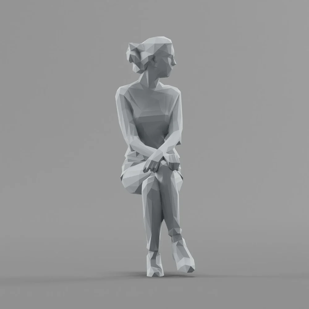 Lowpoly Female Sitting