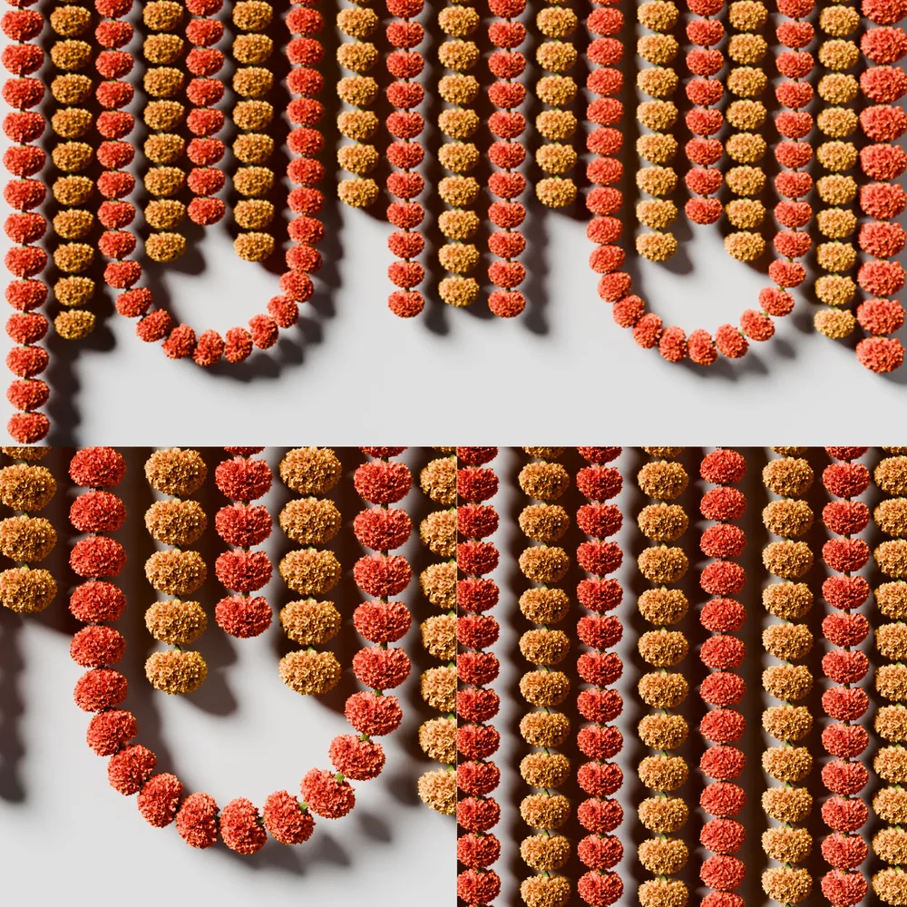 Marigold Garland Decoration Setup