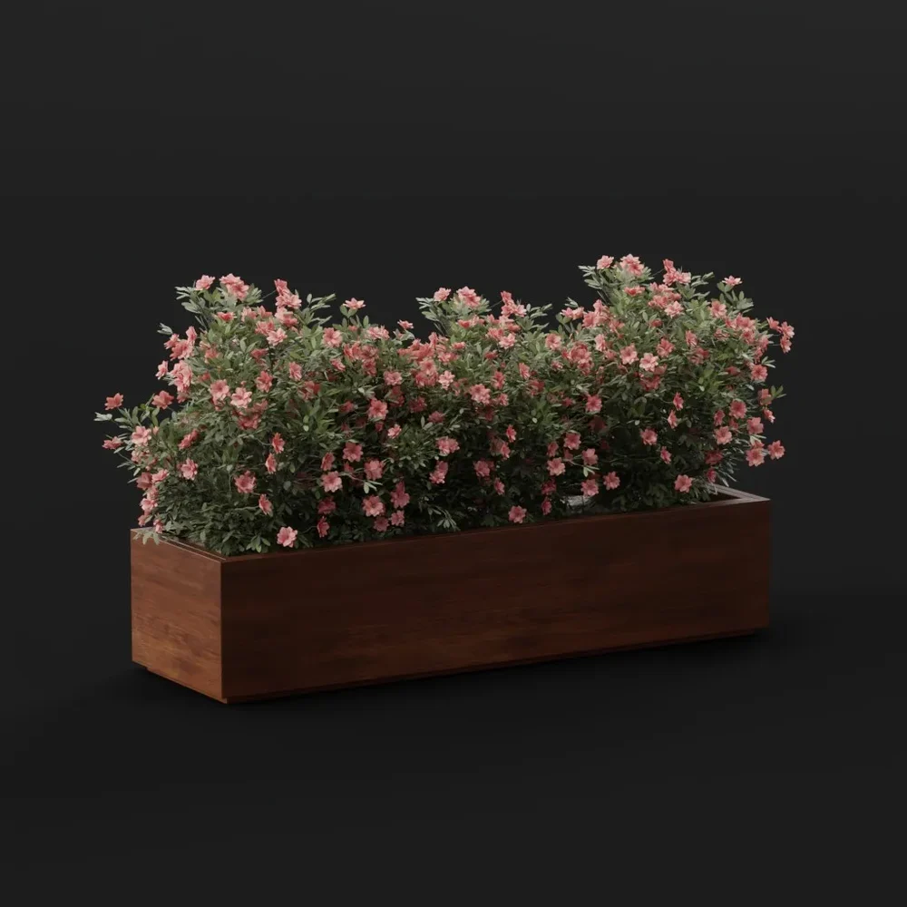 Pink Flower Bush Planter