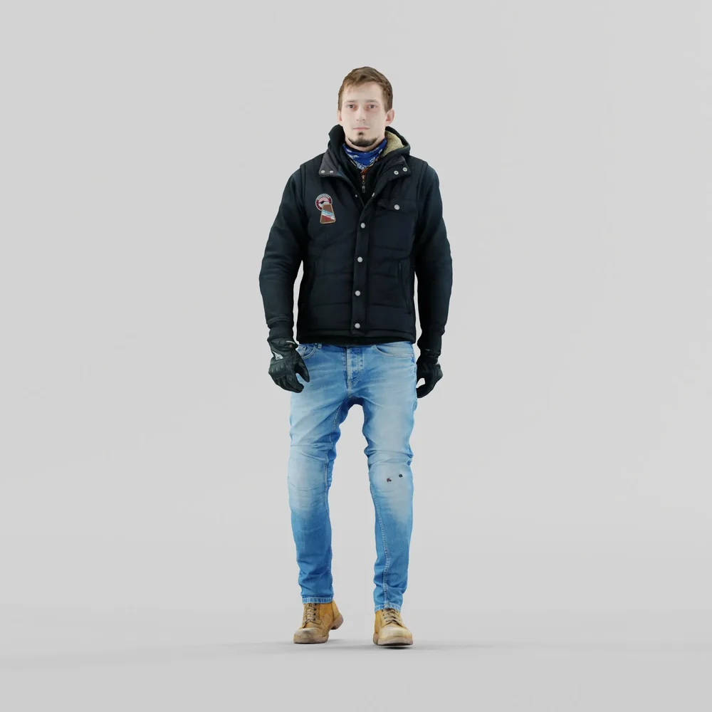Guy In Vest And Jeans