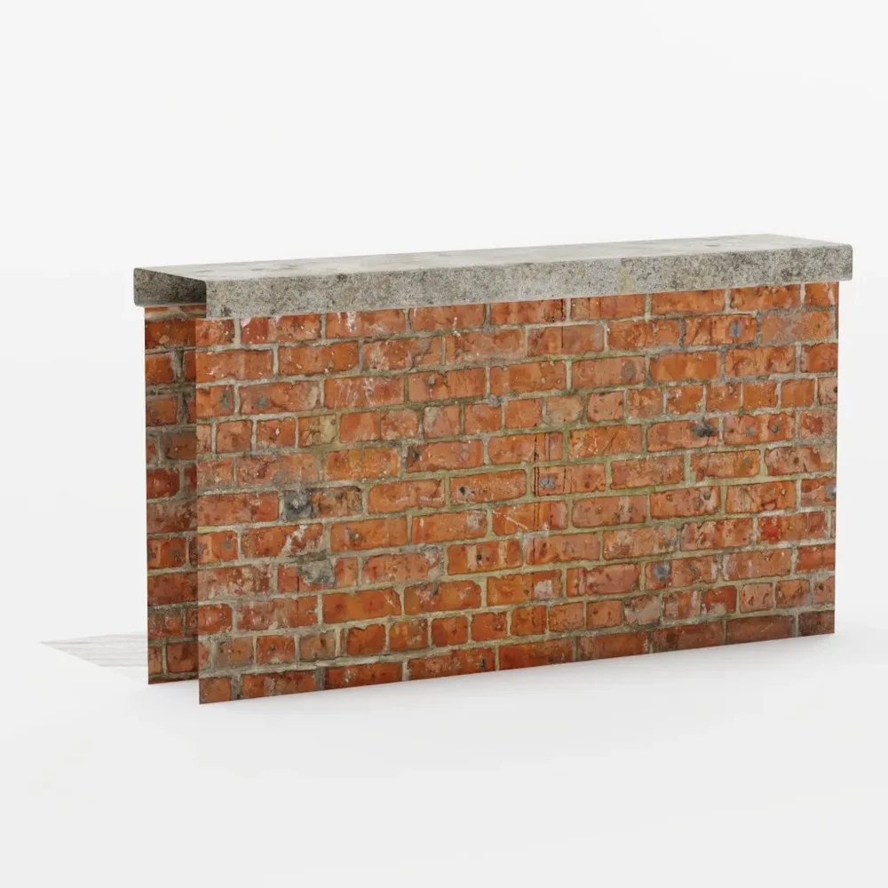 Brick Wall Roof End 2x1