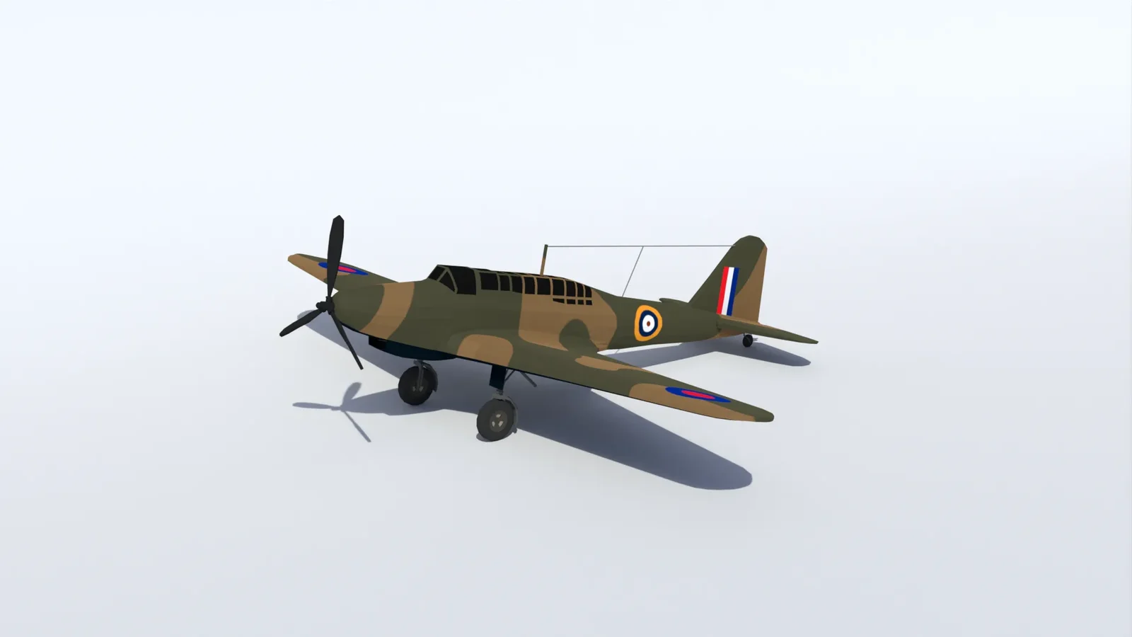 Low Poly Fairey Battle Wwii Airplane