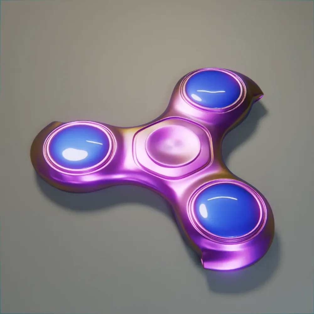 Fidget Spinner - Purple And Yellow Metal