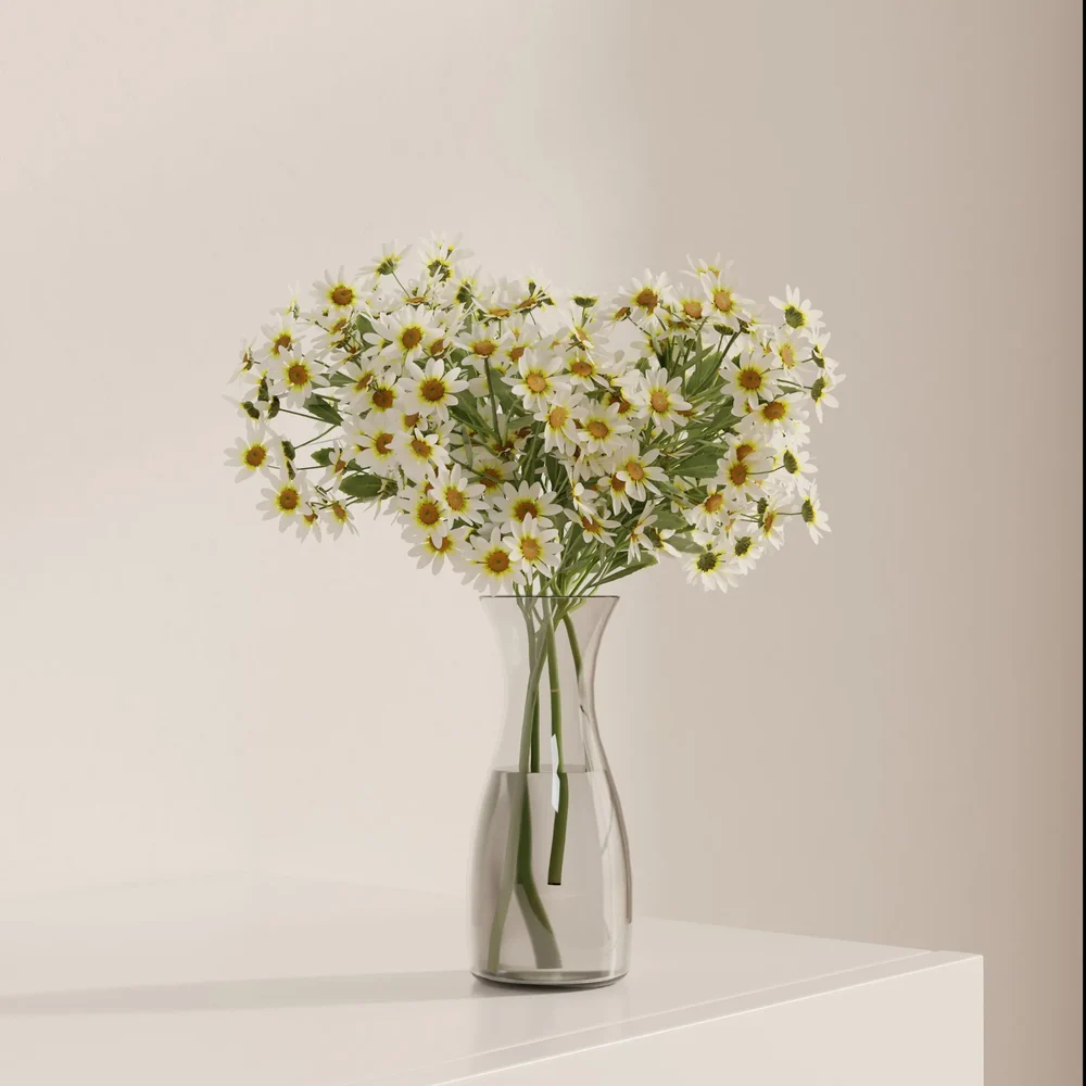 Fresh Daisy Glass Vase