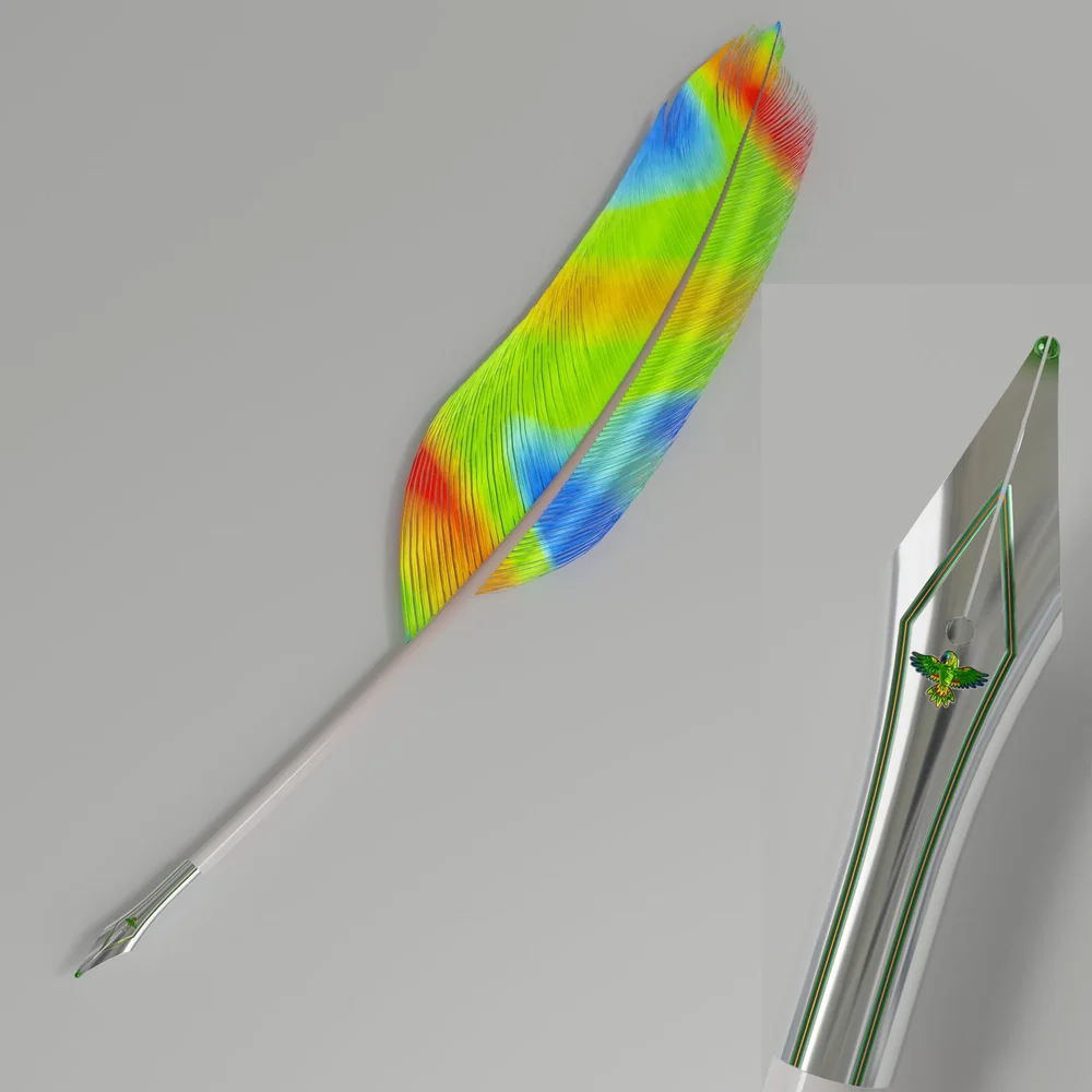 Pen From A Parot Feather-5
