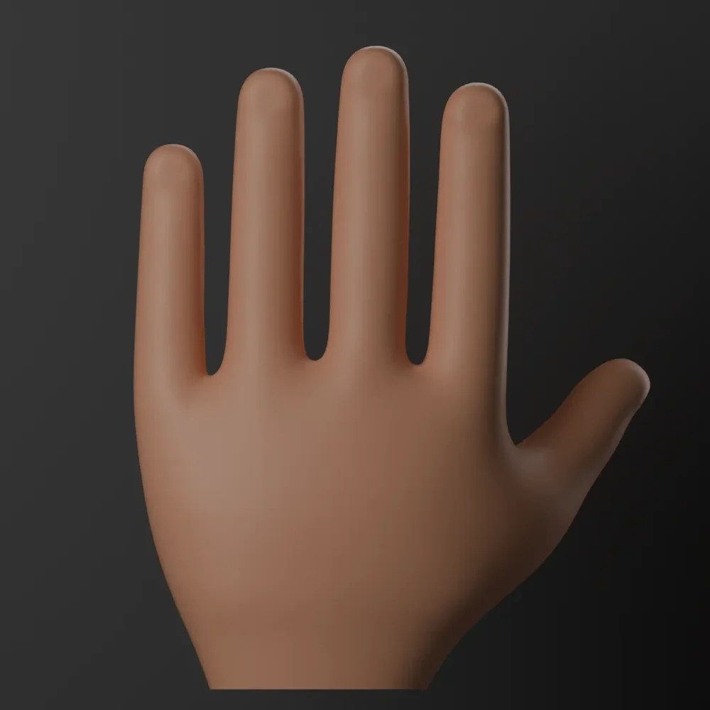 Cartoon-Style Male Hand Base Mesh