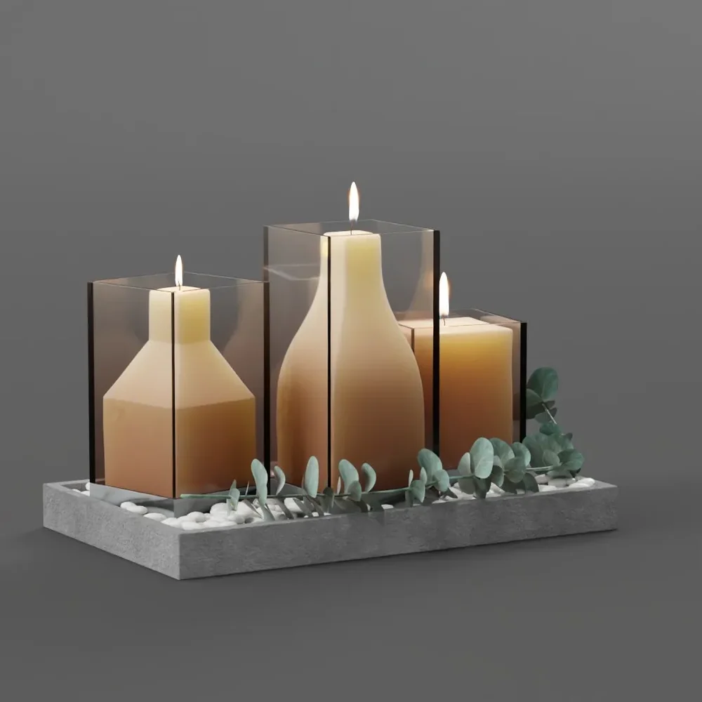 Set Of Candles Centerpiece