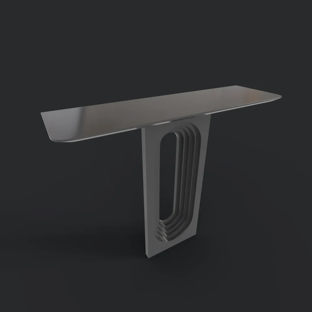 Japandi Narrow Wood Black Console Table